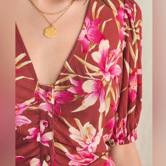 Faherty Floral Button-Down Dress - Picture 5 of 6